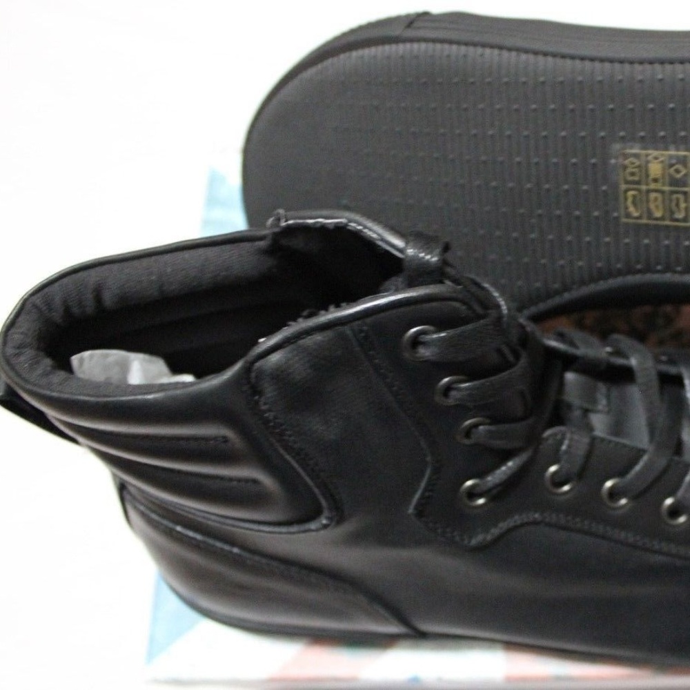 ENGLISH LAUNDRY BABA BLACK LEATHER HI-TOP SNEAKER - Picture 4 of 6